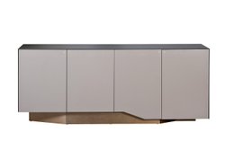 Комод со стеклянной столешницей 80х42х200см Garda Decor серый с бронзой