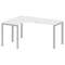 Metal System Стол криволинейный левый на П-образном м/к БП.СА-4 (L) Белый/Металл Серый 1600*1200*750