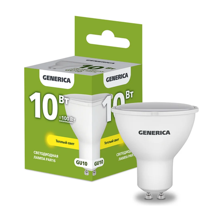 GENERICA IEK Лампа светодиод 10Вт GU10 3000К