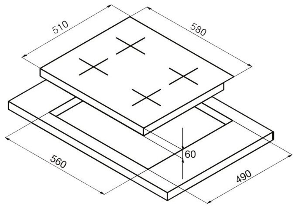 Стеклокерамическая варочная панель Korting HK 62051 BW