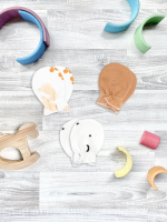 Рукавички-антицарапки Mjölk Ножки/Camel/Ночное небо, сет из 3х пар