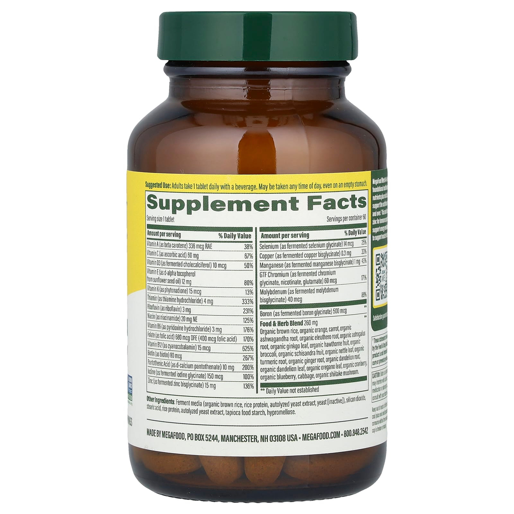 MegaFood, Мультивитамины для мужчин старше 40 лет, 60 таблеток