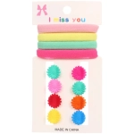 Заколки-крабы для волос детские 6шт c резинками для волос 4шт «МАРЦИПАН», цветочки, цвет как на фото, 1,5см