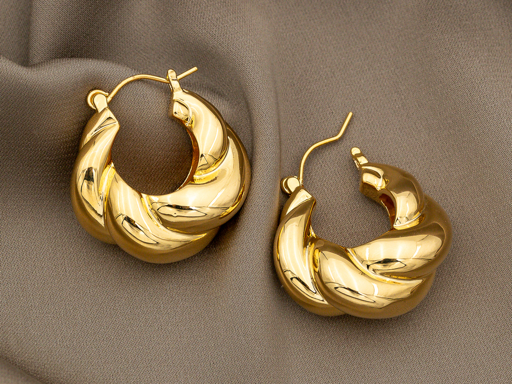 Серьги Витые "Celine" 26мм