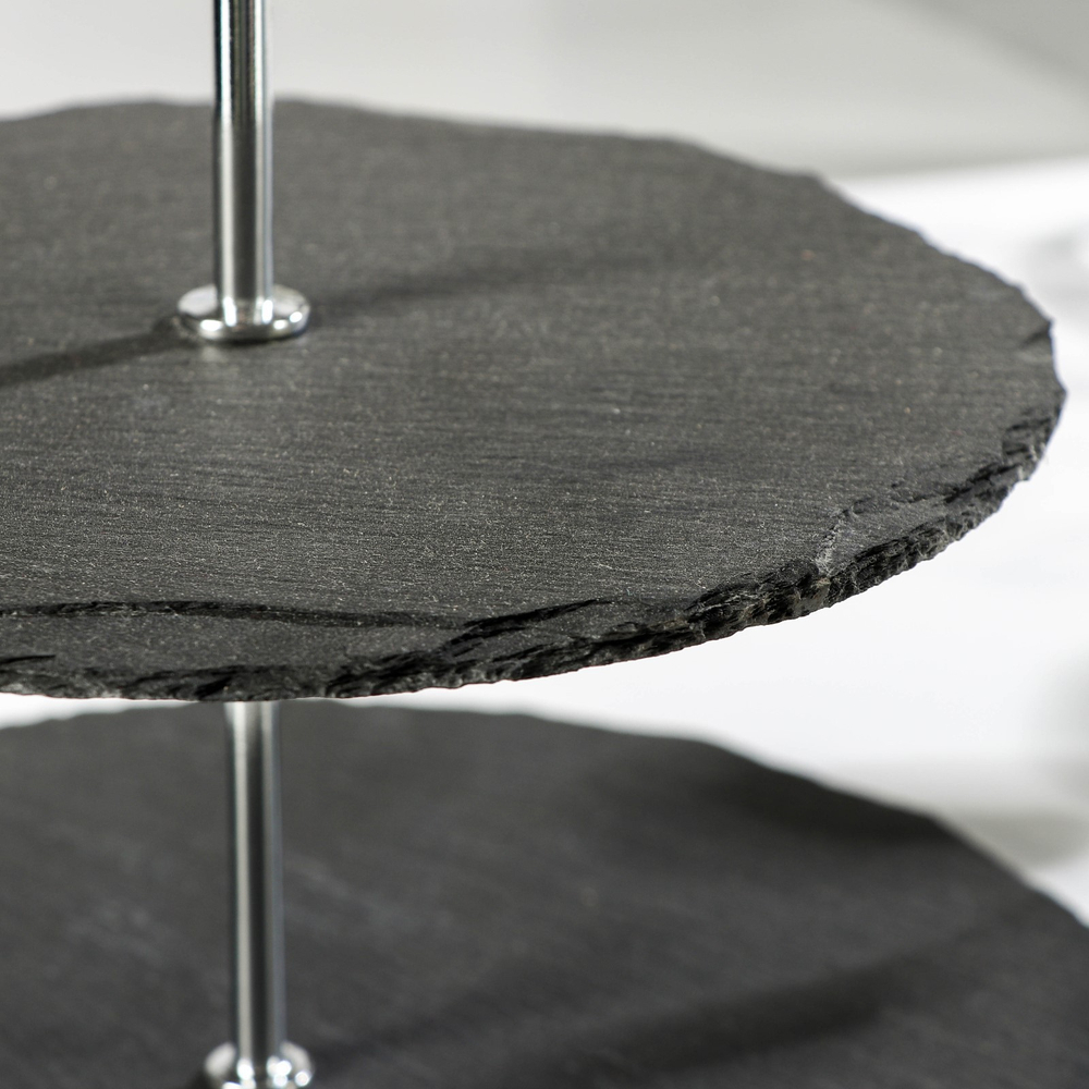 Блюдо 2-ярусное Valley из сланца 25/20х28 см