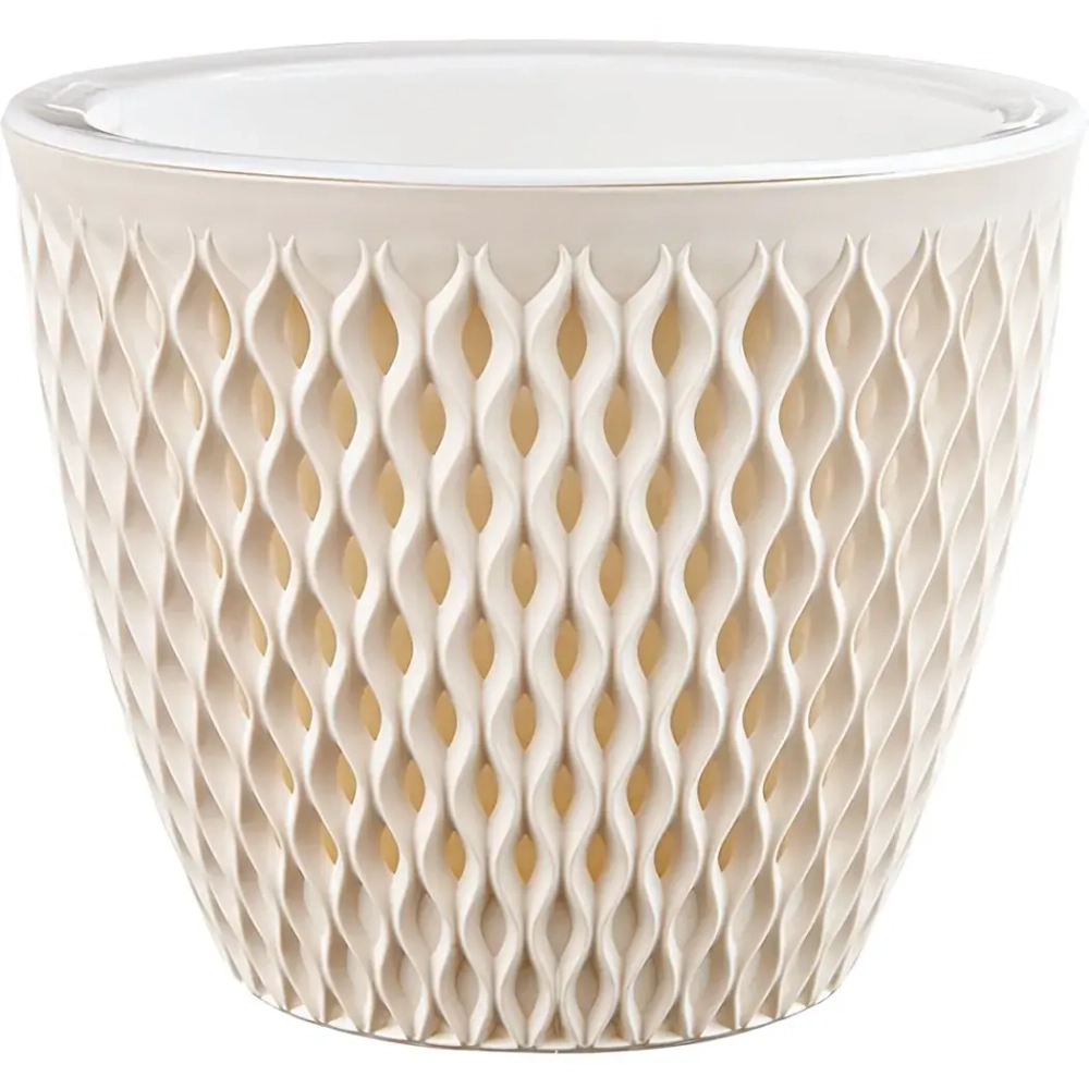 Кашпо для цветов пластиковое 3л d-17,1см «Версаль» Кремовый
