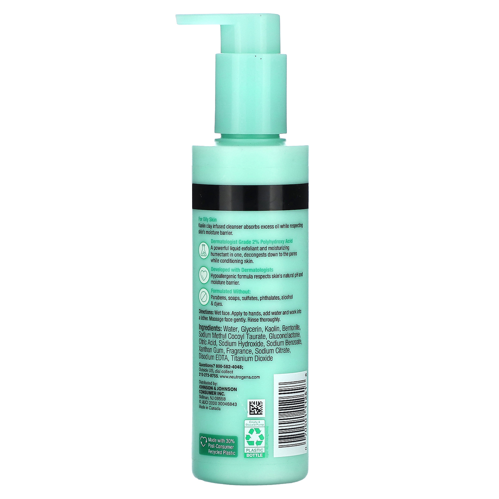 Neutrogena, Skin Balancing, очищающее средство с глиной, 186 мл (6,3 жидк. унции)