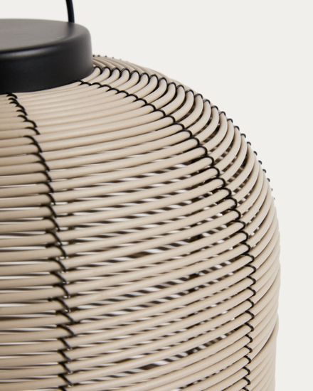 Портативная светодиодная настольная лампа Saranella из светло-серого искусственного ротанга