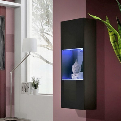 Витрина Лана 22 МДФ (черная) 40*29*126 см, Черный, Черный МДФ   Фиеста