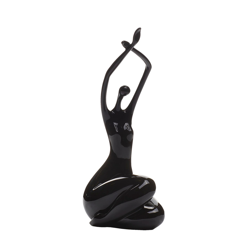 Статуэтка Женщина сидящая на боку Garda Decor C5037черная