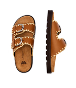 Шлепанцы кожаные abate Weekend MaxMara - коричневый(155211956)