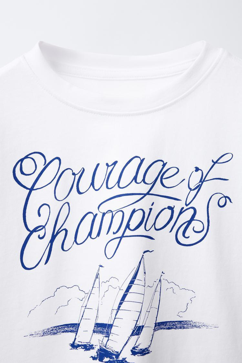 ZARA ФУТБОЛКА С НАШИВКОЙ, БЕЛЫЙ