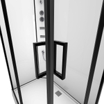 Душевая кабина Loranto NEO 120x80x(190+15) с низким поддоном 15см, прозрачное закаленное стекло 5 мм, задние стеклянные стенки белые, профиль черный-матовый (CS-21813)