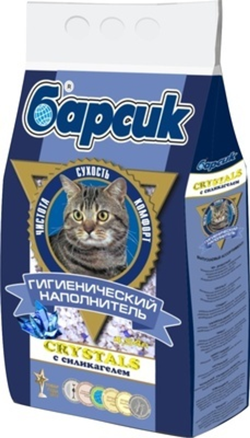 Барсик Кристалл силикагелевый наполнитель, 4,54л