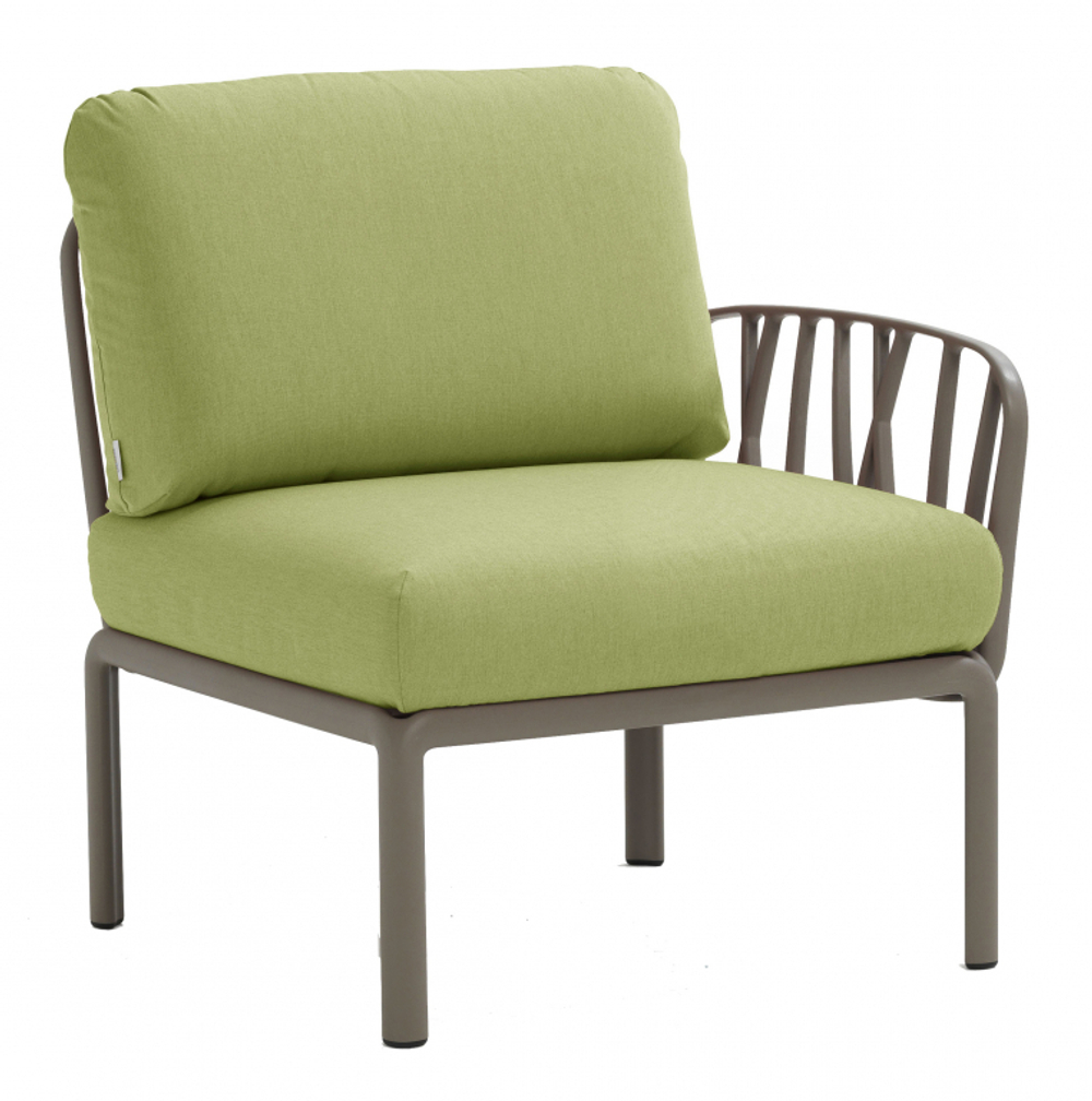 Модуль правый/левый пластиковый с подушками Nardi Komodo Elemento Terminale DS/SX, тортора, авокадо