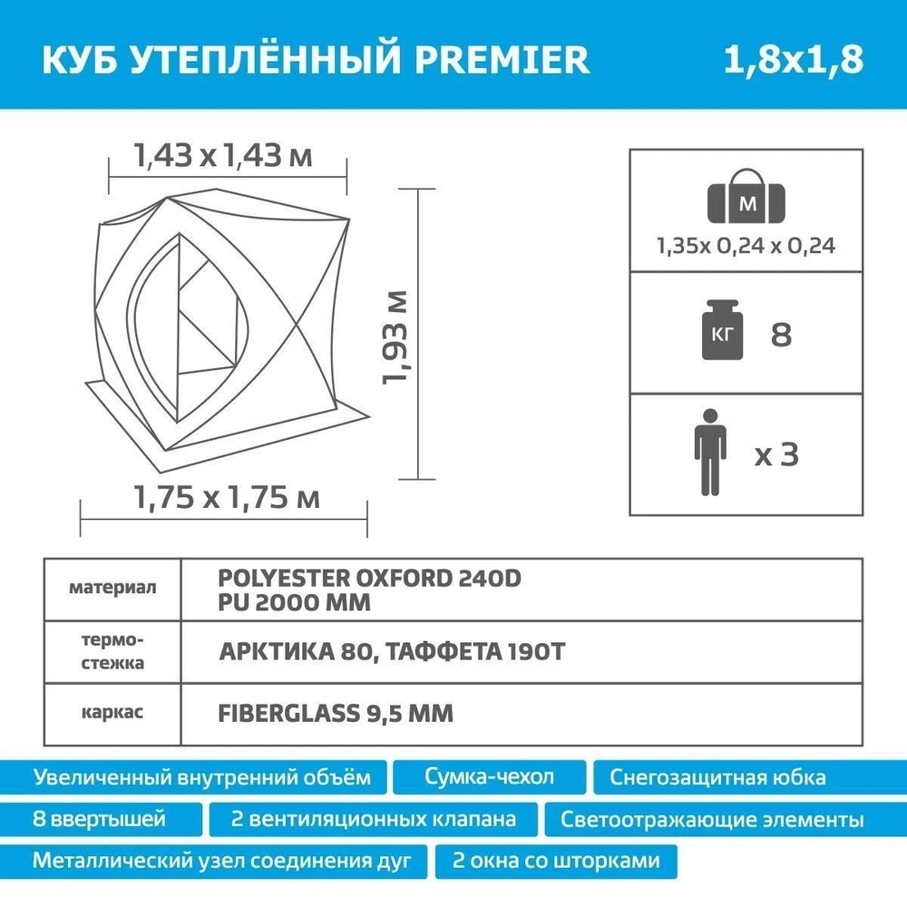 Premier Куб 1.8х1.8 утепленная