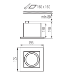 Встраиваемые поворотные светильники KANLUX MATEO ES DLP-150-W