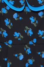 Платье "Паула" черное с гортензиями