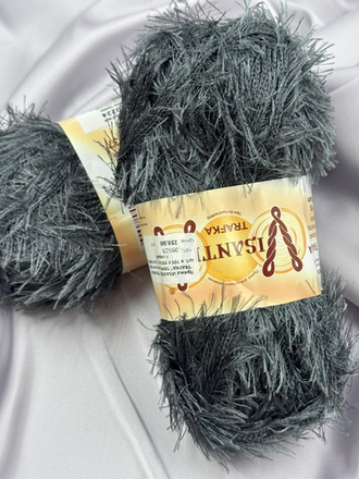 Пряжа VISANTIA "ТРАВКА" / "TRAFKA" 100% полиэстер 5 шт. х 100 г 150 м ± 3 м №0037 т.серый