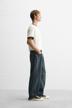 ZARA ДЖИНСЫ RELAXED FIT, СИНИЙ