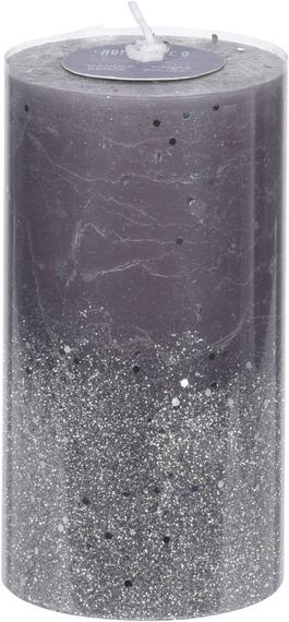 Свеча декоративная парафиновая Морозный фонтан 9*15 см., серый, Koopman (ACC682750/2)