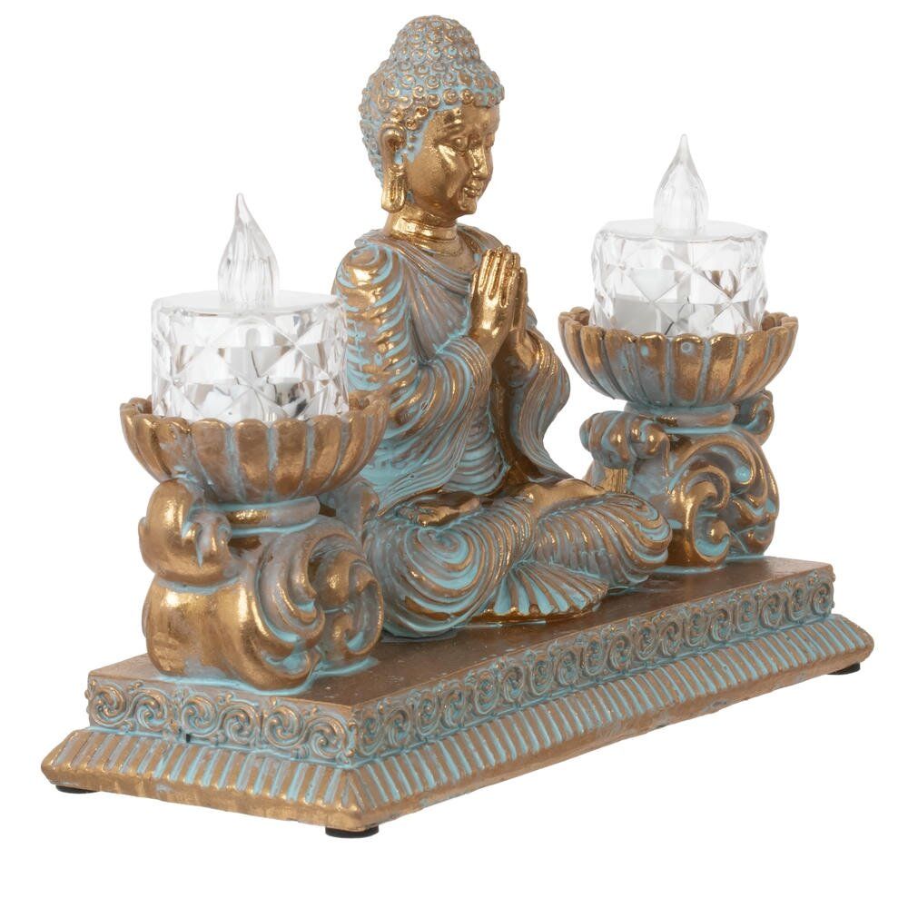 GAEM Фигурка декоративная "Будда"с 2-мя LED свечами , L21,5 W7,5 H14,5 см