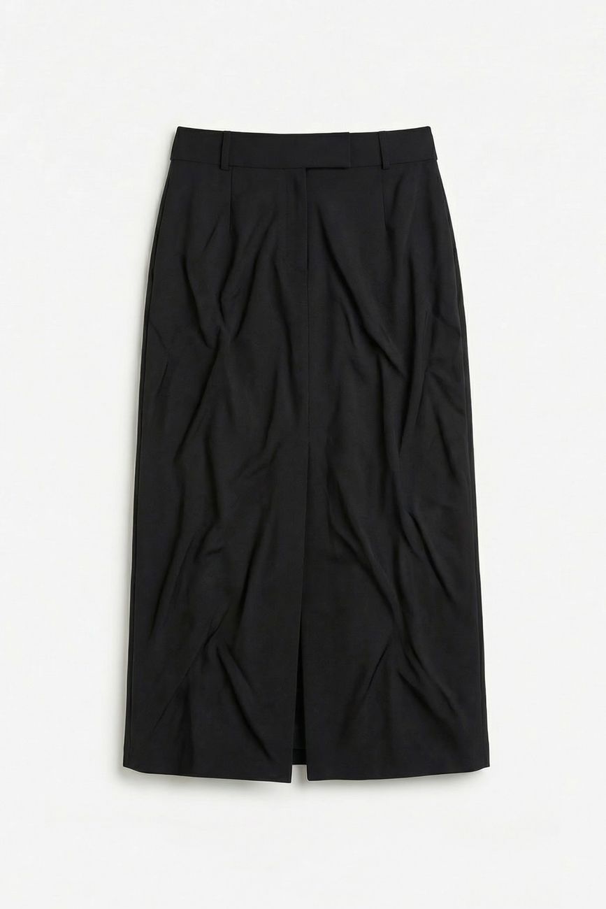 Юбка макси со шлицей спереди, черный