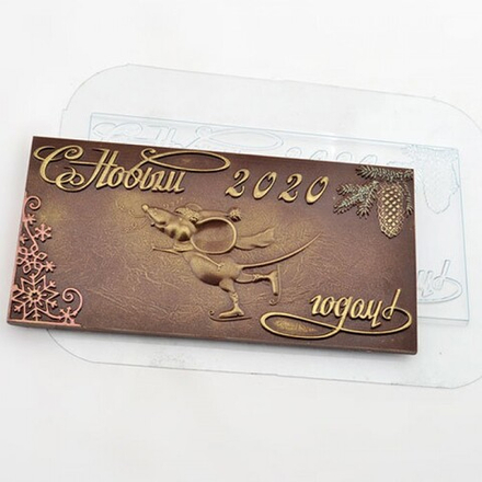 Форма для шоколада МЫШЬ НА ЛЬДУ, пластик