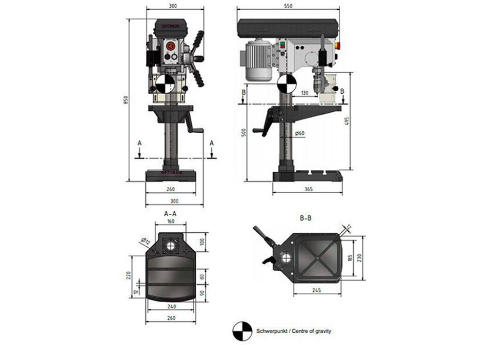 Вертикально-сверлильный станок OPTIdrill B 16H (380 В)