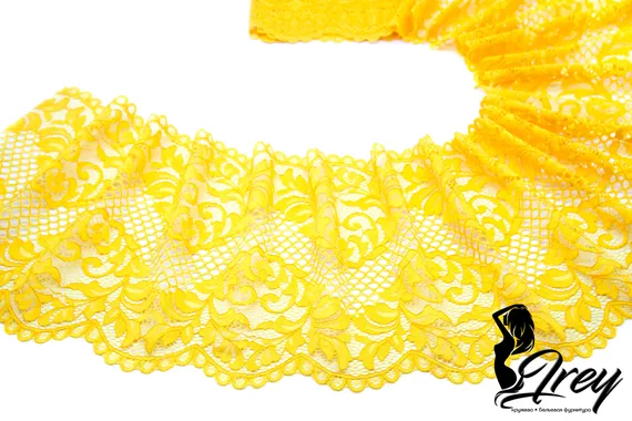 03-117 Кружево эластичное, 22 см, желтый