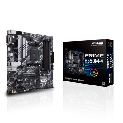 Материнская плата ASUS PRIME B550M-A  AM4 4xDDR4 4xSATA3 RAID 2xM.2 DVI-D D-Sub HDMI mATX