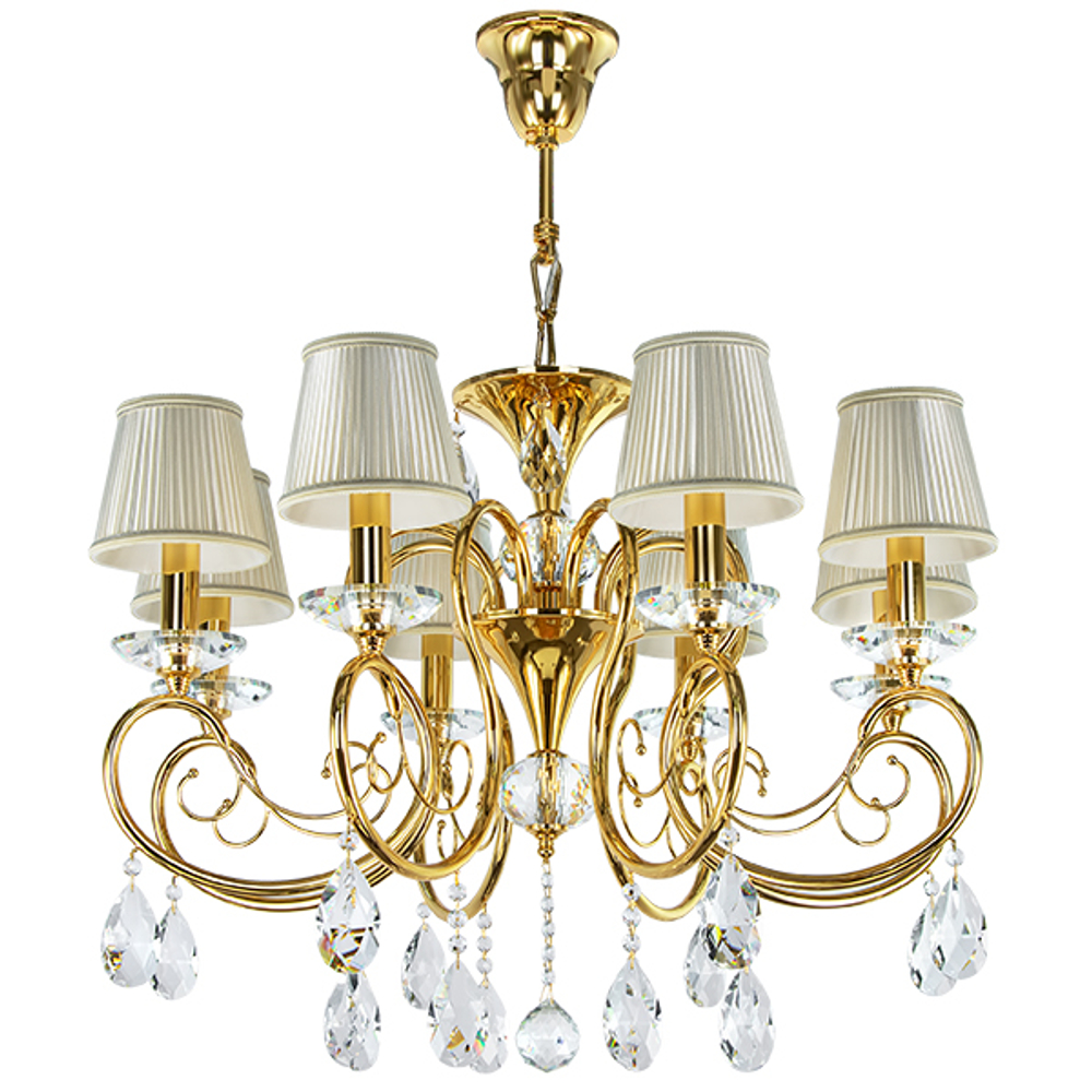 693082 Люстра подв RICERCO 8х40W E14 ЗОЛОТО