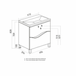Тумба д/ванной "Лайф-60"  под раковину Марго-60 (MIXLINE) (ПВХ)