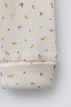 ZARA КОМПЛЕКТ ИЗ БОДИ И ЛЕГИНСОВ С ЦВЕТОЧНЫМ ПРИНТОМ, ЭКРЮ