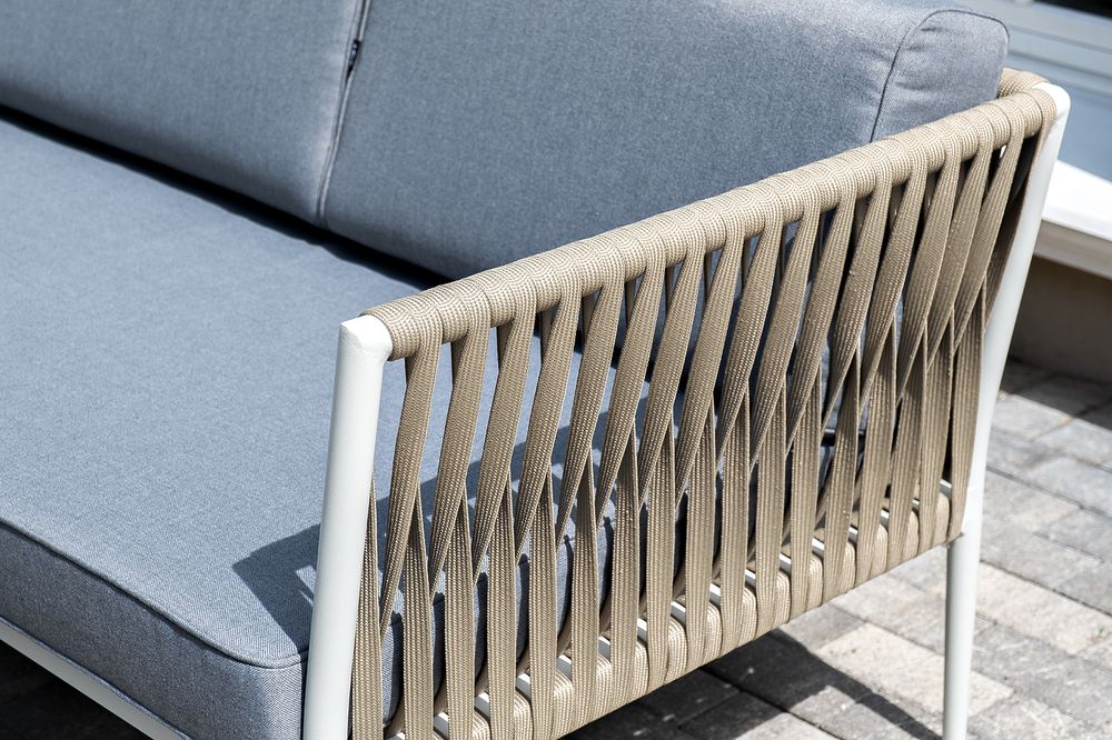 "Касабланка" лаунж-зона плетеная из роупа 4-местная, цвет серый