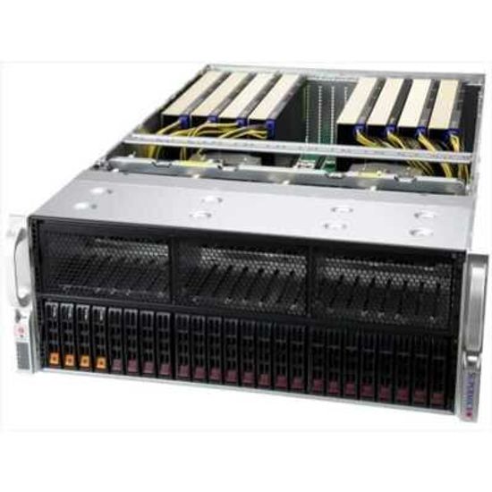 Серверная платформа SuperMicro 4U Server 4125GS-TNRT noCPU(2)9004 EPYC, TDP 400W, no DIMM(24) only DDR5, SATA RAID HDD(2)SFF NVMe(4) SFF, 2x10Gbe, support up to 8 double, Single width GPU, 4x 2000W, AS -4125GS-TNRT