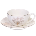 Кофейный набор 12 предметов «Золотая коллекция» (6 кружек 90мл+6 блюдец), дерево, волна