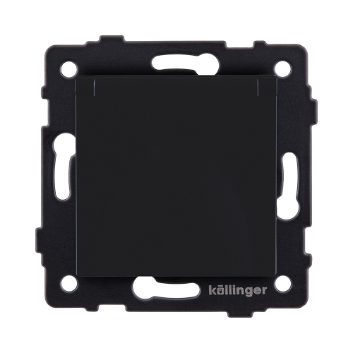 Розетка штепсельная SCHUKO 16A/250 В с крышкой, черный матовый Kollinger REA-006BM для Aspekt, Eleganz, Reflex