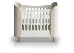 Кроватка KIDI Soft mini cпальное место 60*120 см (молочный, экокожа)