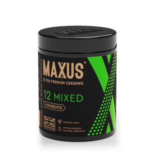 Презервативы MAXUS Mixed №12 с железным кейсом, набор, X-Edition, 12 шт