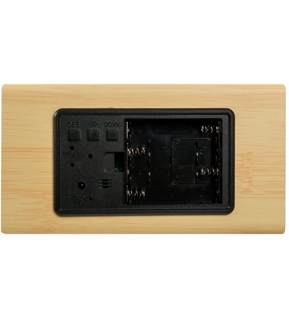 ЯЛ-07-02/ 2 Часы электронные треуг. (жёлтое дерево с оранжевой подсветкой)