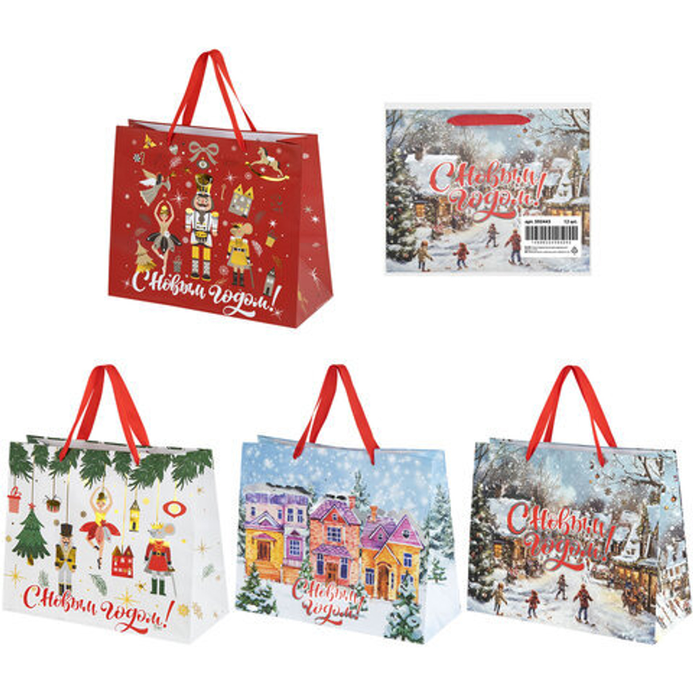 Сумка лам. 26*32*13см Winter Wonderland ассорти 1шт