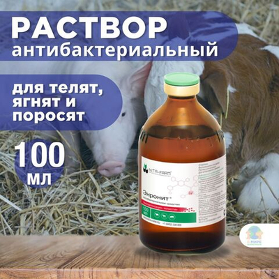 NITA-FARM Энронит, раствор инъекционный для телят, ягнят и поросят, 100 мл. Энрофлоксацин.