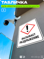 Табличка для обеспечения безопасности "Вызывает раздражение", для производства, предприятия, организаций, 40х30 см, Silver Plane x Айдентика Технолоджи