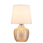 Настольный светильник 1х40Вт E27, стекло/ткань, янтарный