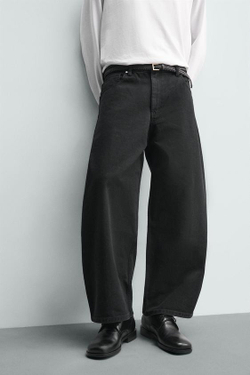 ZARA ДЖИНСЫ WIDE FIT, ЧЕРНЫЙ