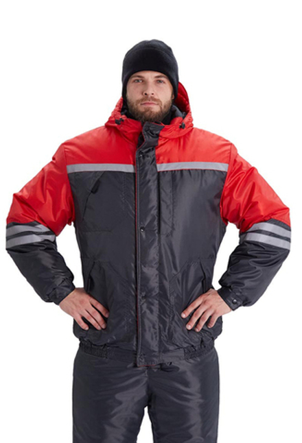 Костюм зимний "Стим"серый/красный