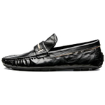 Brounvanm Top Grain Cow Leather Gommino Loafers Men"s Black