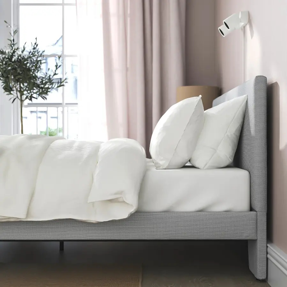 Двуспальная кровать - IKEA GLADSTAD, 200х140 см, светло-серый, ГЛАДСТАД ИКЕА
