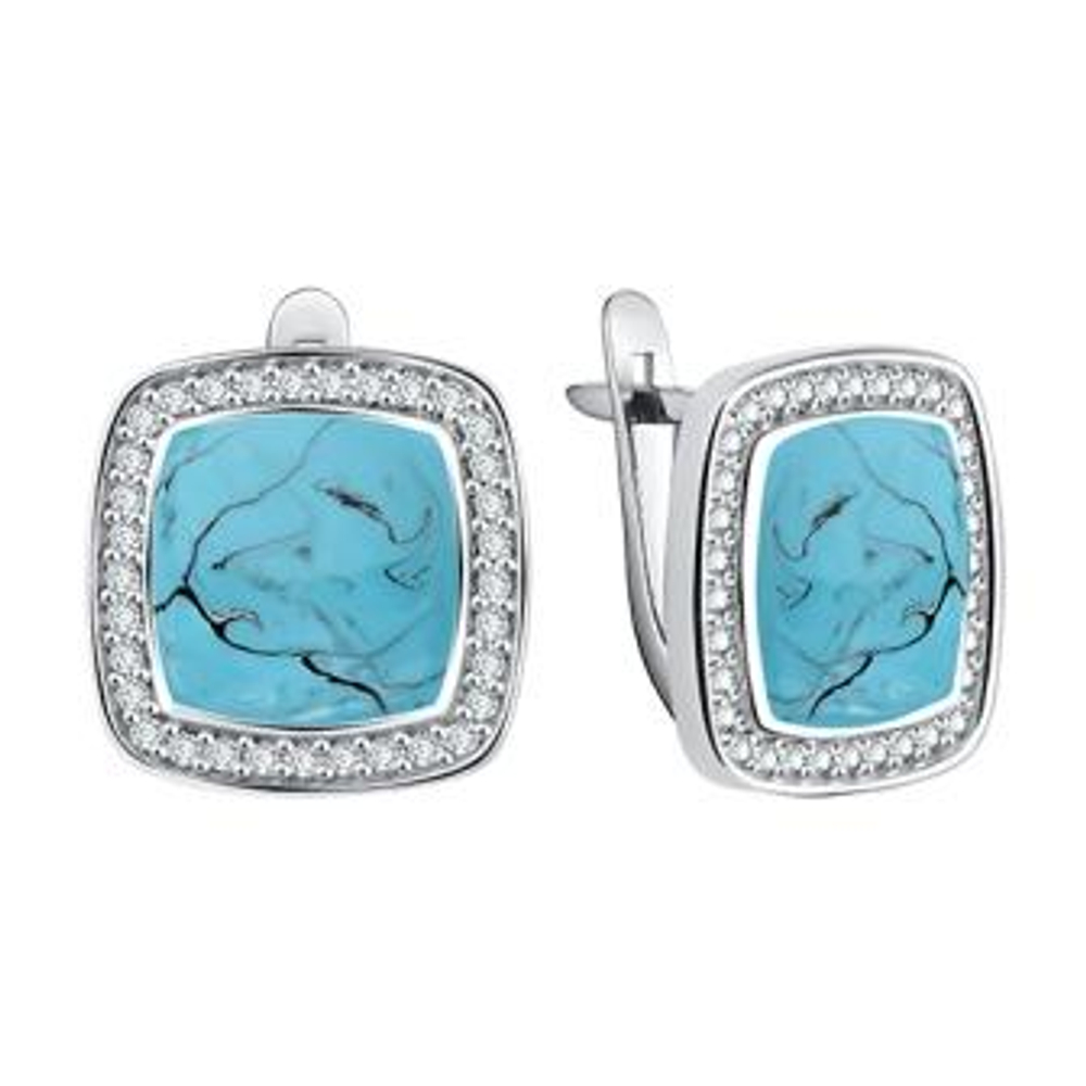 Серьги из серебра с эмалью